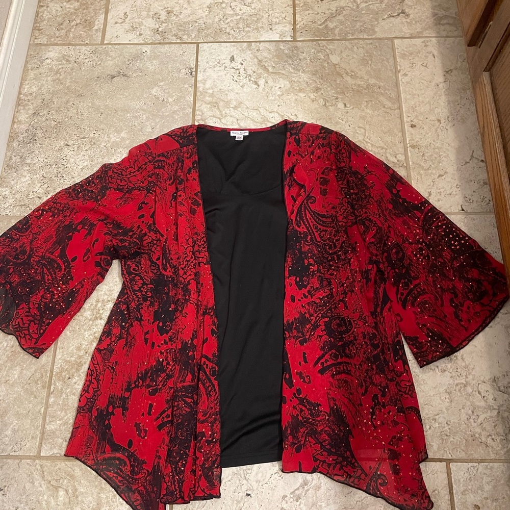 Rebecca Malone Red and Black Patterned